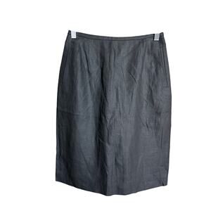 Liz Claiborne Petite Collection | Vintage Black 100% Linen Pencil Skirt | 8